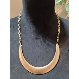 Women's Gold Crescent Statement Necklace With Lobster Clasp Jewelry